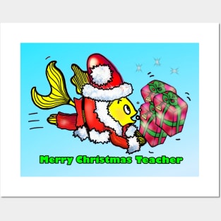SantaFish- Merry Christmas Teacher Posters and Art